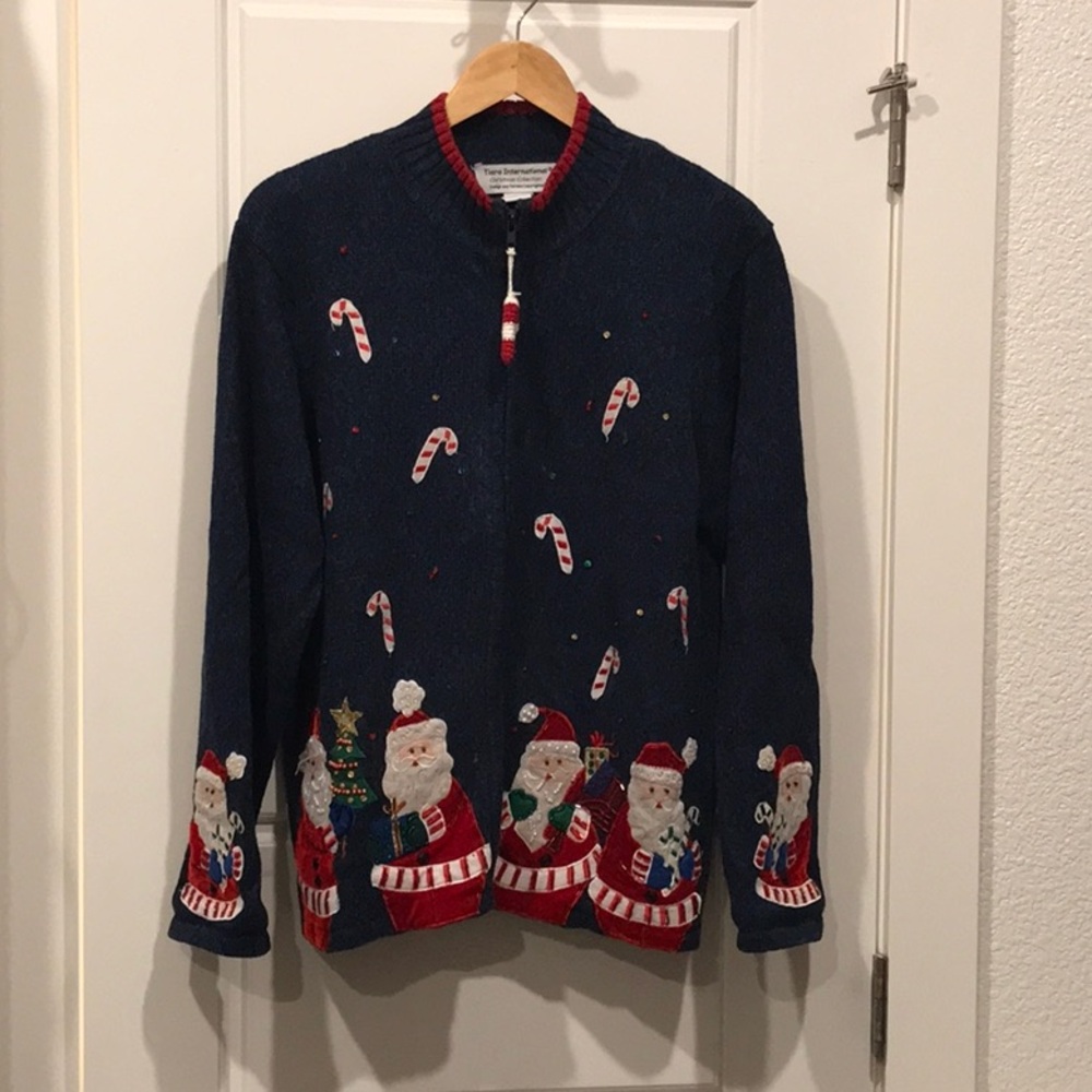 Ugly Christmas Sweater Santa Candy Canes